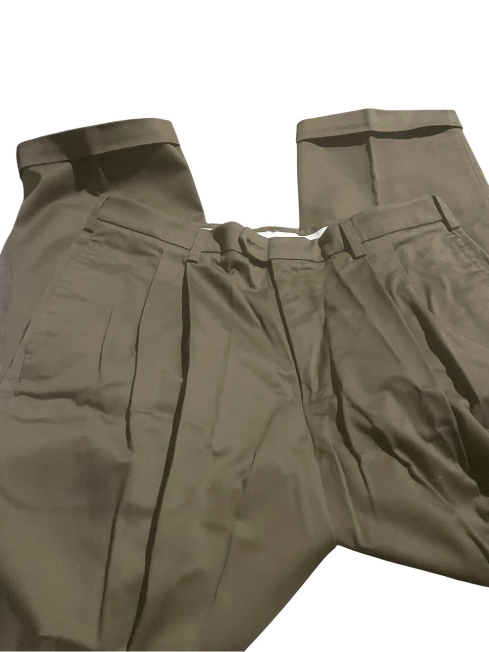 Savage comfort plus size 36 x 30 Classic Pleated Men's Dress Pants - Olive Green